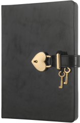 VJ DEFTER HUSH HUSH KİLİTLİ METALİK KUTULU 13x18 Cm. 80 Gr. 160 YP. DÜZ SİYAH 4404