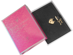 VJ DEFTER HUSH HUSH KİLİTLİ METALİK KUTULU 13x18 Cm. 80 Gr. 160 YP. DÜZ SİYAH 4404