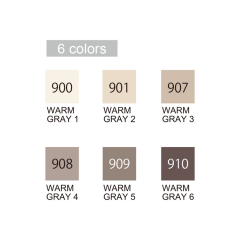 ZIG CLEAN COLOR REAL BRUSH RB-6000AT/  6VC 6LI WARM GRAY