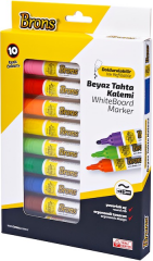 BRONS BEYAZ TAHTA KALEMİ DOLDURULABİLİR 10 LU SET BR-9511