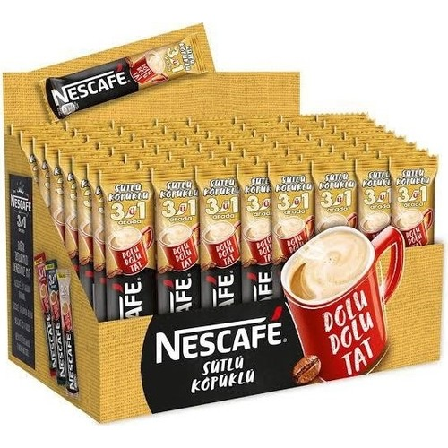 NESCAFE 3 Ü 1 ARADA KAHVE SÜTLÜ KÖPÜKLÜ 17.4 GR 48 Lİ