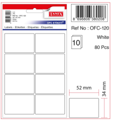 TANEX OFİS ETİKETİ OFC-120 BEYAZ