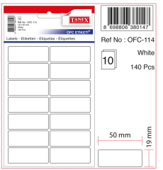 TANEX OFİS ETİKETİ OFC-114 BEYAZ