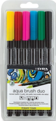 LYRA KEÇELİ KALEM AQUA BRUSH DUO FIRÇA UÇLU 6 LI ASKILI PAKET L6521060