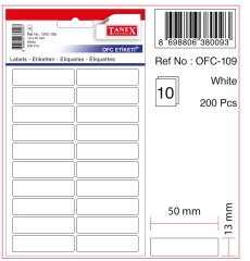 TANEX OFİS ETİKETİ OFC-109 BEYAZ