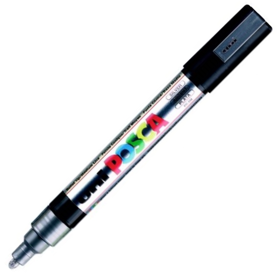 UNİ POSTER MARKÖRÜ POSCA 1.8-2.5 PC-5M GÜMÜŞ