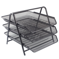 KRAF PERFORE EVRAK RAFI METAL 3 KATLI 460G SİYAH