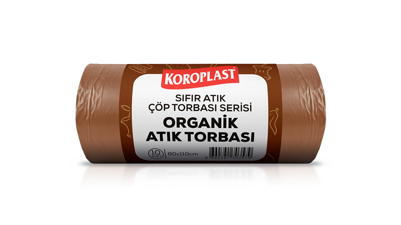 KOROPLAST ÇÖP TORBASI SIFIR ATIK ORGANİK ATIKLAR KAHVERENGİ JUMBO 80x110 440 GR 10 LU 27 MİC. ST01500538