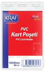 KRAF KART POŞETİ PVC 115x160mm 100 LÜ