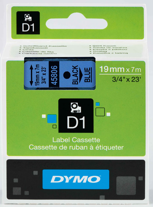 DYMO ŞERİT D1 19MM x 7MT MAVİ/SİYAH 720860 45806