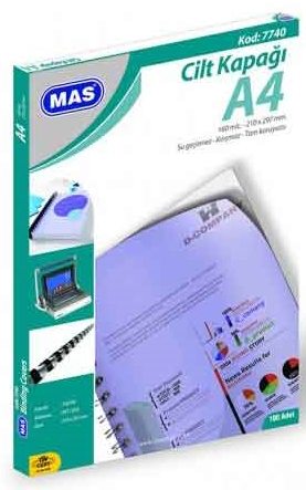 MAS CİLT KAPAĞI 7740 A4 160 MIC. 100 LÜ YEŞİL