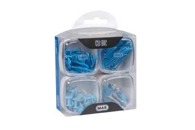 MAS MASA SETİ 4 LÜ PVC KUTU MAVİ 1286