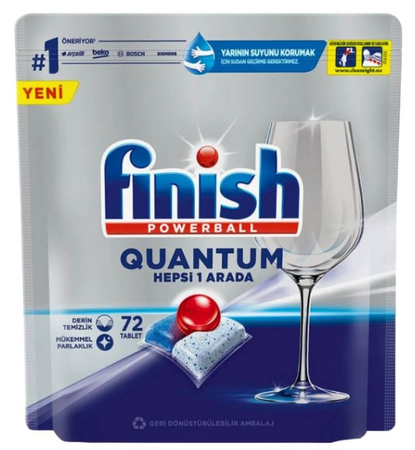 FINISH BULAŞIK MAKİNESİ DETERJANI TABLET POWERBALL QUANTUM 72 Lİ
