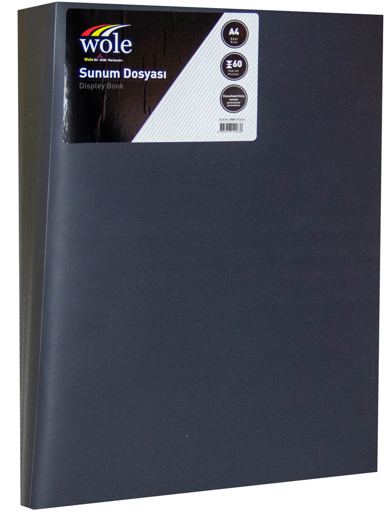 ÖNDER SUNUM DOSYASI A4 WOLE 40 LI SİYAH 1404-3