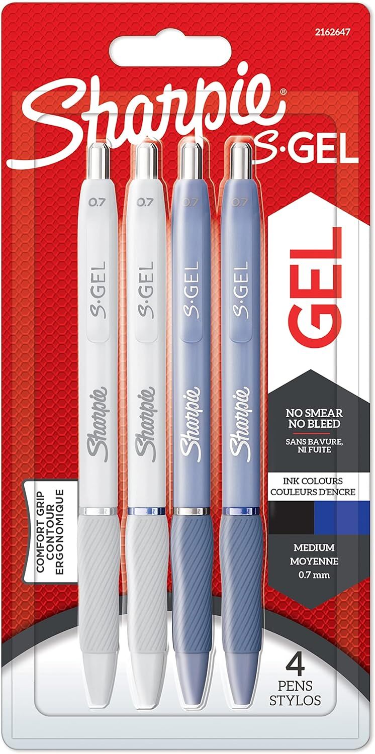 SHARPIE JEL KALEM S-GEL FASHION MAVİ-BEYAZ 4 LÜ KRŞ. BLS. 2162647