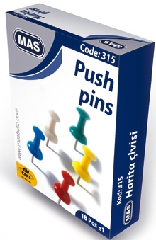 MAS HARİTA ÇİVİSİ RENKLİ KARTON KUTU 315