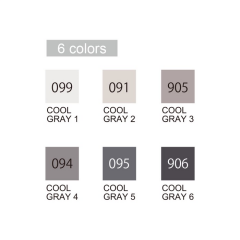 ZIG CLEAN COLOR REAL BRUSH RB-6000AT/  6VB 6LI COOL GRAY
