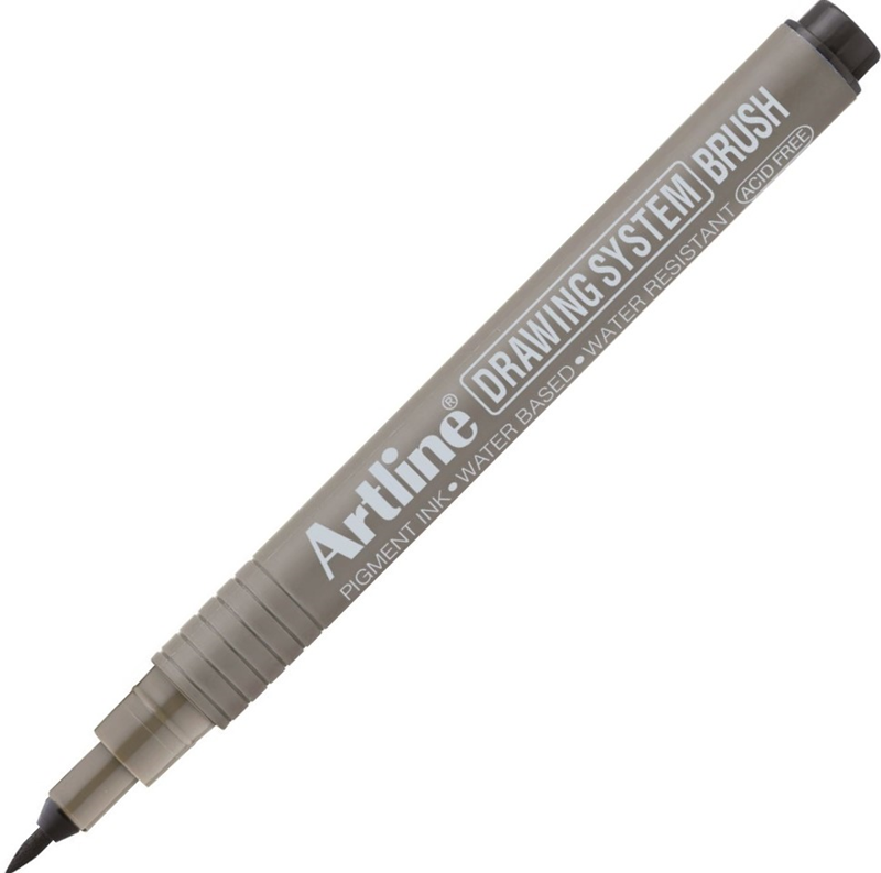 ARTLINE ÇİZİM KALEMİ DRAWING SYSTEM FIRÇA UÇ SİYAH A-EK-23FN BLACK