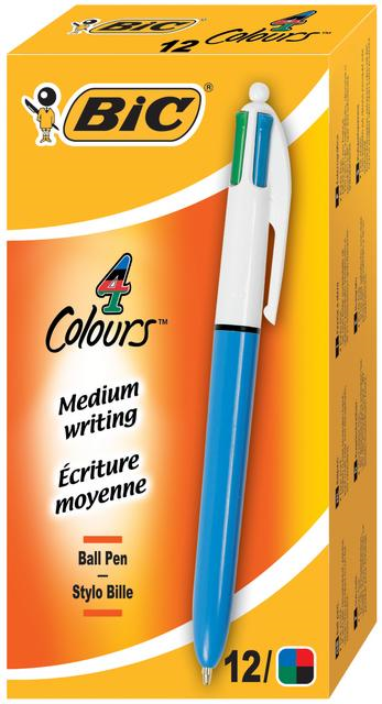 4 Renk Medium Tükenmez Kalem 12'li Kutu Paket