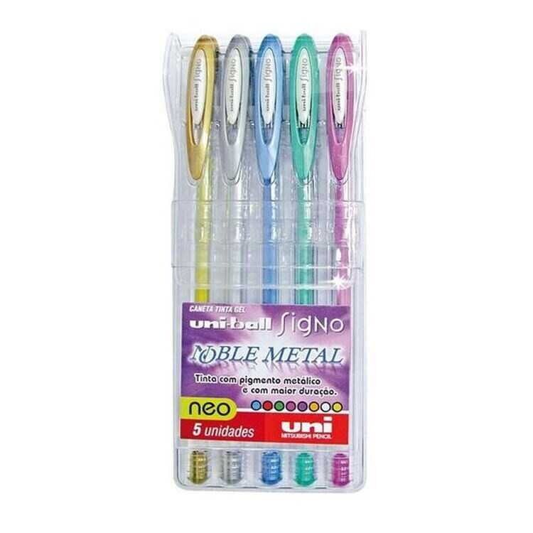 UNİ JEL KALEM SIGNO NOBLE METAL UM-120NM/5C 0.8 5 Lİ