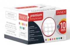 TANEX NOKTA ETİKETİ 10 MM 5000 Lİ BEYAZ TEKLİ KUTU