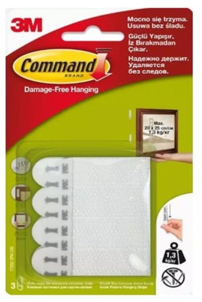 3M COMMAND ASKI CIRT CIRT BANT KÜÇÜK BOY 3LÜ 17202-3PK