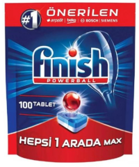 FINISH BULAŞIK MAKİNESİ DETERJANI TABLET POWERBALL HEPSİ BİR ARADA 100 LÜ
