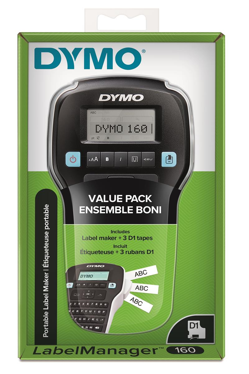 DYMO ETİKET MAKİNESİ LM 160P PROMOSYON SET 2142267-2181011 ( +3 ADET D1 ŞERİT)