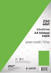 UMUR RENKLİ FOTOKOPİ KAĞIDI A4 80 GR 250 Lİ GREEN (190) 30009257
