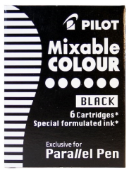 PILOT KALİGRAFİ KALEMİ PARALEL PEN  YEDEĞİ 6 LI SİYAH IC-P3-S6-B