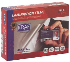 KRAF LAMİNASYON FİLMİ 85x115MM 125 Mic. 100 LÜ 2128