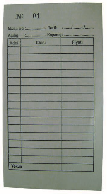 DİLMAN ADİSYON FİŞİ STANDART 8x15 4308