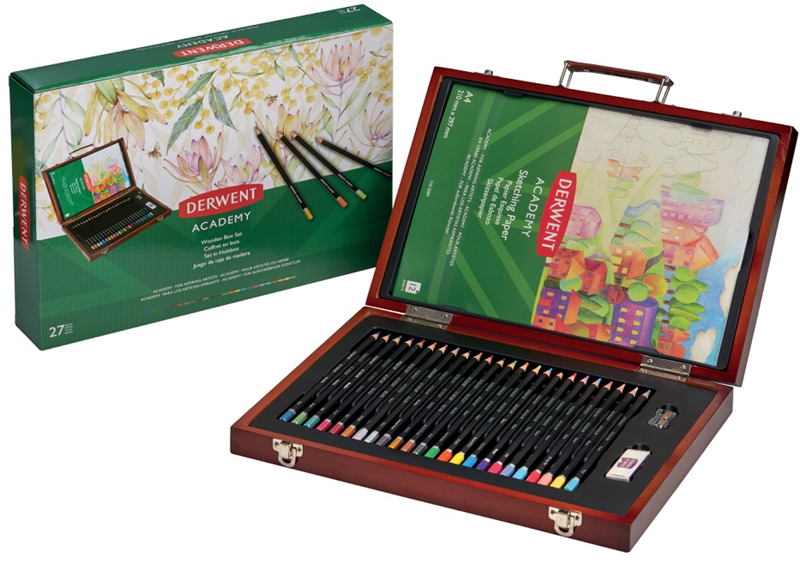 DERWENT KURU BOYA SETİ 27 Lİ SET AHŞAP KUTU DW2305950