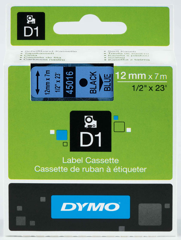DYMO ŞERİT D1 12MM x 7MT MAVİ/SİYAH 720560 45016