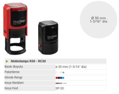 MOBİSTAMPS KAŞE YUVARLAK R-30 BOŞ KEÇE