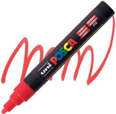 UNİ POSTER MARKÖRÜ POSCA 1.8-2.5 PC-5M FOSFORLU KIRMIZI