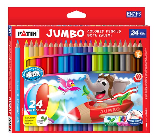 FATİH KURU BOYA 24 RENK JUMBO TAM BOY 33350-33424