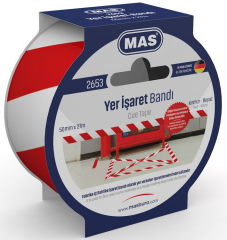 MAS YER İŞARET BANDI 50MM X 27M 2653 KIRMIZI & BEYAZ