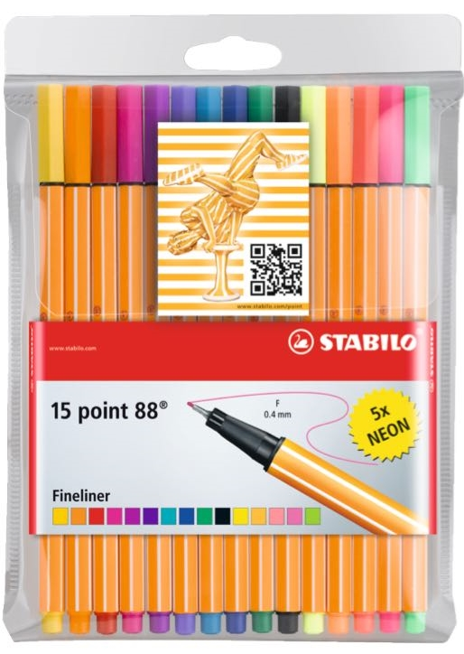 STABILO GLISS KALEM POINT 88 SET 15 RENK (10+5) ASKILI PAKET 8815-1