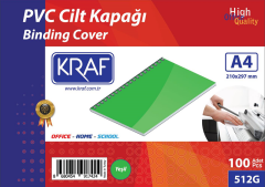 KRAF CİLT KAPAĞI A4 100 LÜ 512G YEŞİL