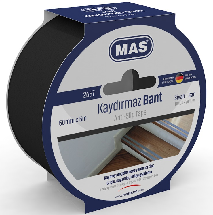 MAS KAYDIRMAZ BANT 50 MM x 5 M SİYAH 2657