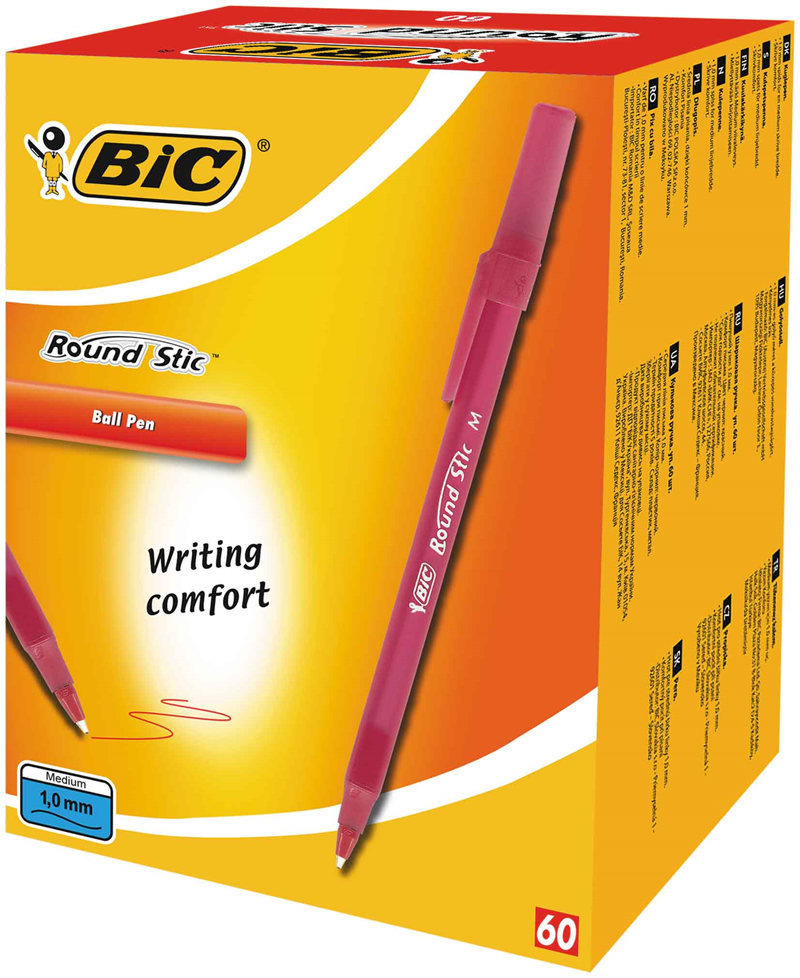 Bic Tükenmez Kalem Round Stic 60Lı Kırmızı - 962555