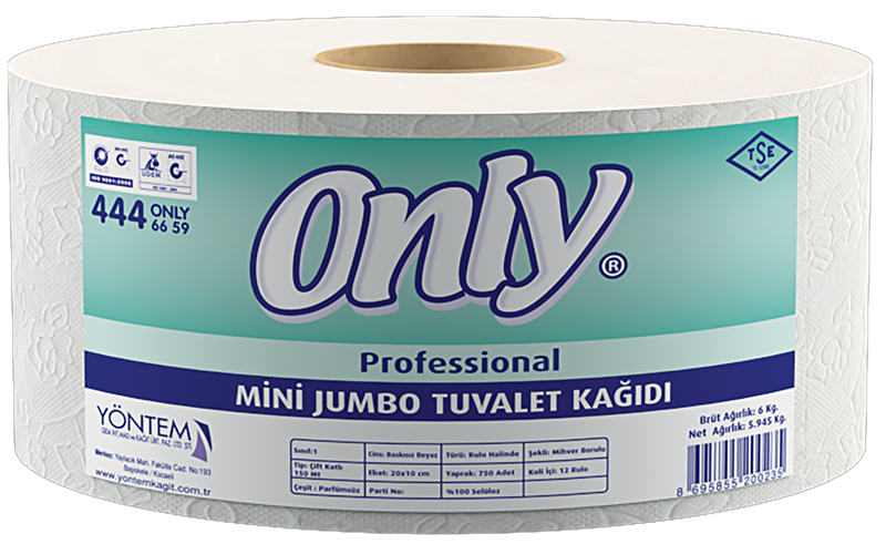 ONLY TUVALET KAĞIDI İÇTEN ÇEKMELİ JUMBO 5,9 KG 185-190 MT 6 LI