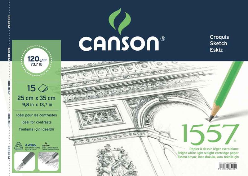 CANSON RESİM VE ÇİZİM BLOĞU 1557 25x35 120 GR 15 YP 120152535