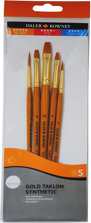 DALER ROWNEY FIRÇA SETİ SIMPLY SERİSİ GOLD TAKLON 5 Lİ SET-2 216920501