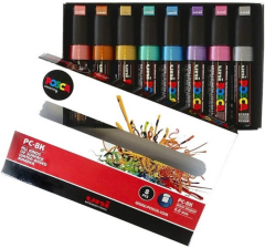 UNİ POSTER MARKÖRÜ POSCA SET PC-8K 7+1P.03 METALİK RENKLER
