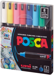 UNİ POSTER MARKÖRÜ POSCA SET PC-1MR/8C ANA RENK 8 Lİ