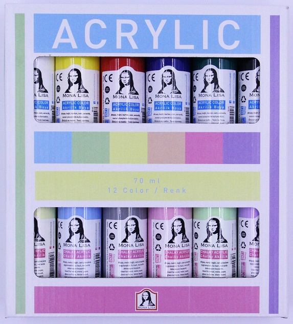 SÜDOR AKRİLİK BOYA SET MONALISA 12x70ML CHALK NORMAL SD150-X15