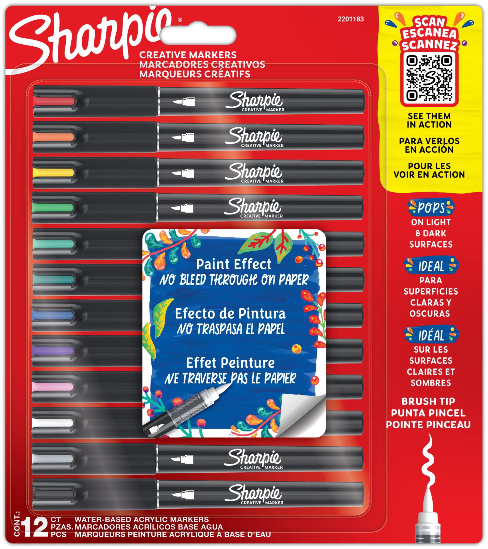 SHARPIE CREATIVE AKRİLİK MARKÖR SET FIRÇA UÇ 12 Lİ 2201183