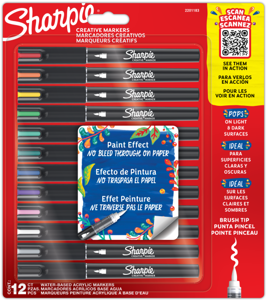 SHARPIE CREATIVE AKRİLİK MARKÖR SET FIRÇA UÇ 12 Lİ 2201183